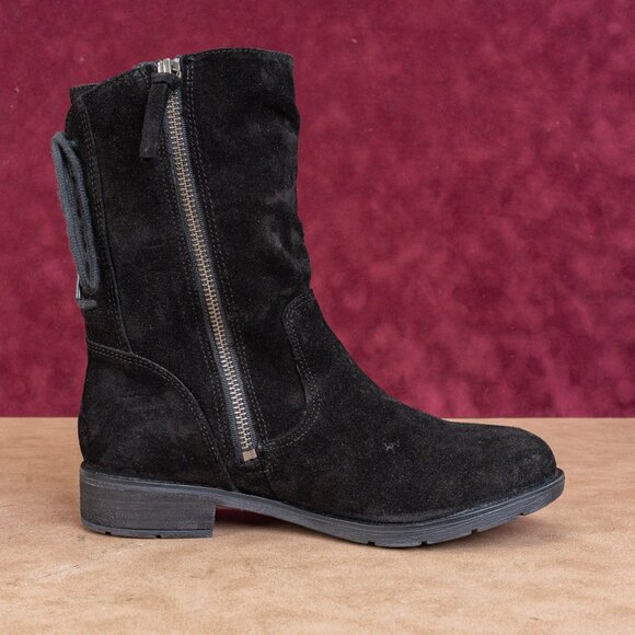 Sofft Women Sharnell Low Distress Black Suede Back Lace-up Mid Calf boots sz 6 - Picture 8 of 8